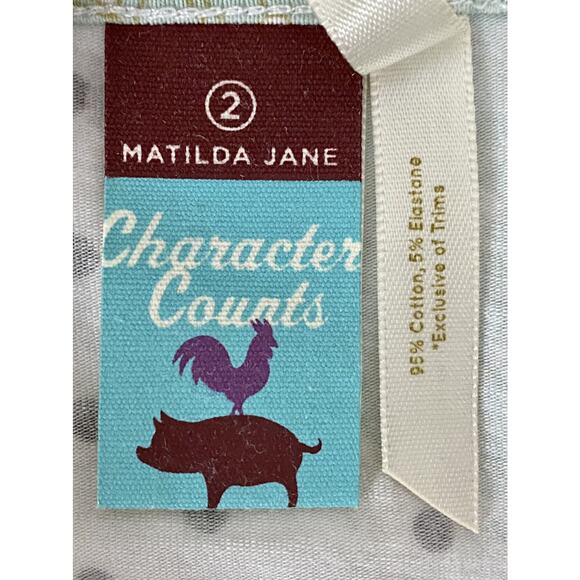 Matilda Jane Heart Soul Pride Aster Elaina Knit Green Brown Polka Dot Floral Top - Picture 8 of 9